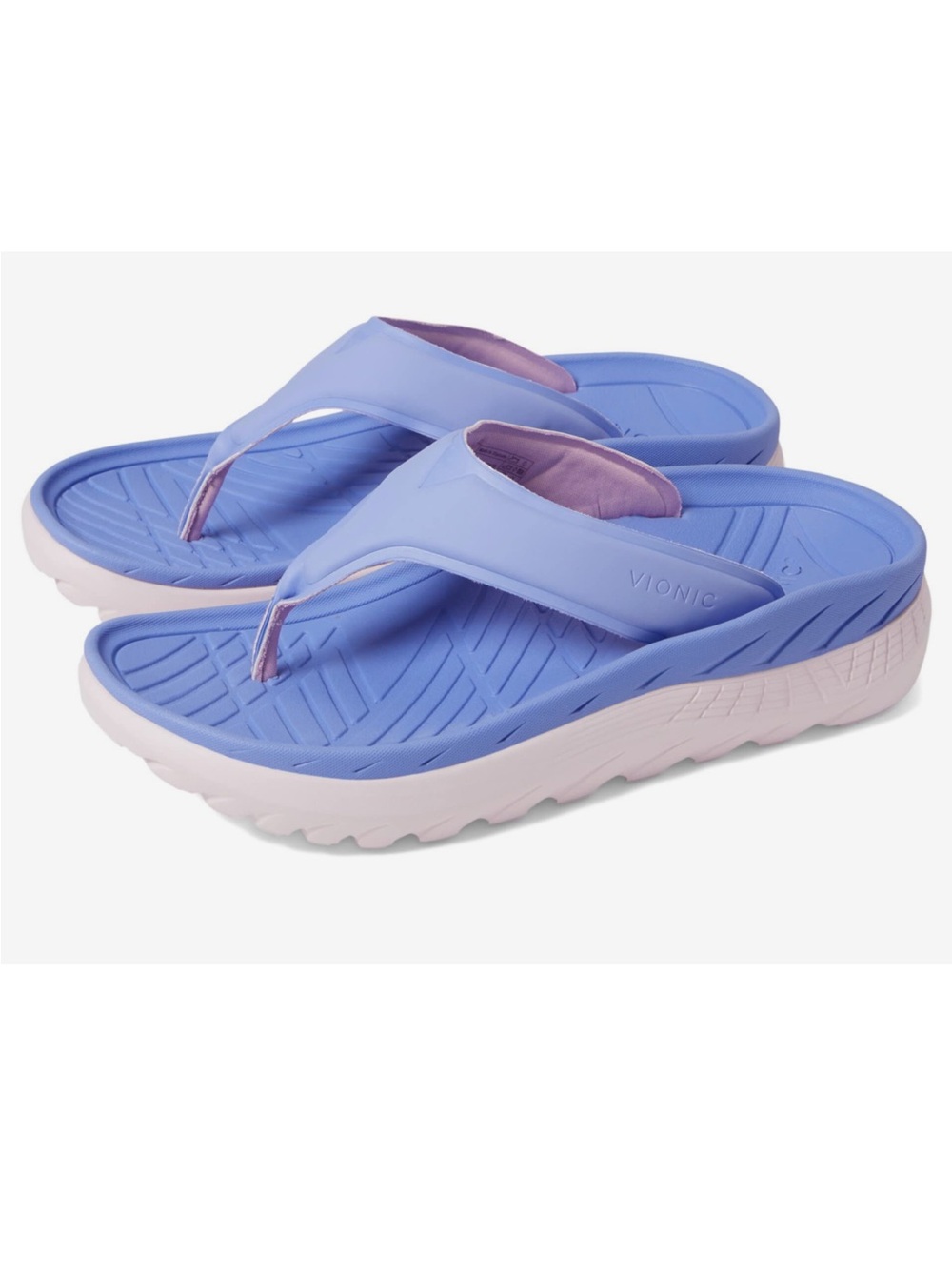 Vionic Lavender and Light Pink Platform Thong Sandals